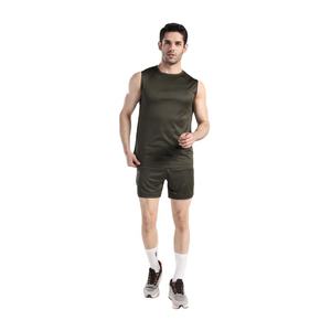 Camiseta sin mangas de poliéster de color sólido para hombre, ropa deportiva sin mangas con poliéster transpirable y tela de malla, camiseta ligera cómoda - Product Image 3