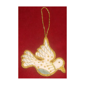 เครื่องประดับห้อยประดับรูปนกสีทองประดับด้วยลูกปัดและงานปักลวดลายสวยงามใหม่เพื่อการตกแต่ง - Product Image 1