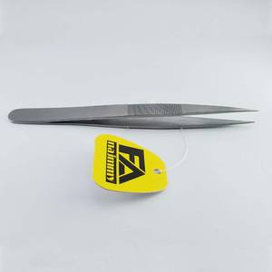 Pinzas de relojero de acero inoxidable de punta fina, extensiones de pestañas profesionales de alta calidad, cejas - Product Image 4