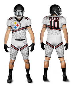 Conjunto de fútbol americano Jursye de alta calidad, diseños personalizados, impresión sublimada, secado rápido, transpirable, uniforme de fútbol americano - Product Image 3