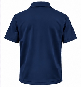 Polo de Manga Corta Azul Marino para Hombre, con Cierre, Logotipo Bordado, Tejido de Punto de Secado Rápido, Estilo Deportivo - Product Image 2