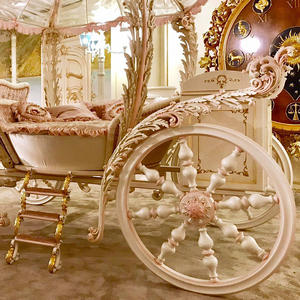 Sprookjesachtige Stijl Kinderkamermeubilair Met Luifel Luxe Prinses Rijtuigbed Voor Kinderen Roze Fluwelen Bekleding - Product Image 6