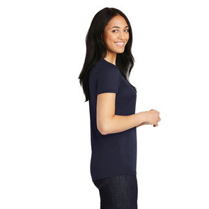 100% poliéster transpirable Mujer básica manga corta cuello liso camiseta - Product Image 6