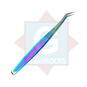Pince à épiler en acier inoxydable de qualité professionnelle Multi Rainbow Plasma Coating Sharp Points pointus - Product Image 2