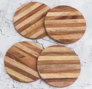 Juego de posavasos de madera modernos, posavasos decorativos con estilo para mesa de comedor, café, té, cerveza, hogar, cocina, Bar, posavasos rústicos para bebidas - Product Image 3