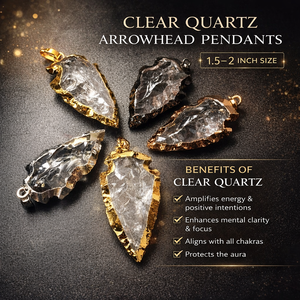 Collar de Piedra Curativa de Moda con Colgante de Punta de Flecha Negra de Cuarzo Transparente Natural Hecho a Mano de Alta Calidad de 2 Pulgadas - Product Image 5