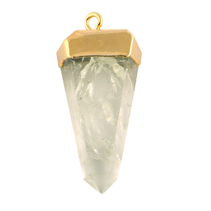 Vente en gros de fournitures de bijoux, quartz améthyste vert plaqué or, connecteur de pendentif simple bail, bricolage, fournitures de fabrication de bijoux personnalisés - Product Image 5