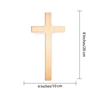 Croix en bois poli pour la décoration de Noël traditionnelle ou les cadeaux Impression numérique Couleur marron en bois - Product Image 2