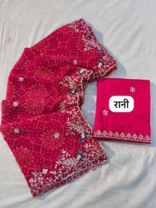 Georgette tradicional indio con estampado Bandhej y trabajo de bordado Sari Fabricante y proveedor de Surat - Product Image 4