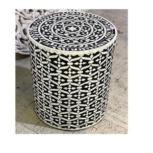 Taburete con incrustaciones de hueso y nácar personalizable Elite con detalles de tamaño y diseño a medida para el hogar de primera calidad con MOP - Product Image 4