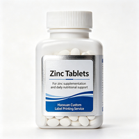 Étiquettes autocollantes imprimées étanches en feuille d'argent pour bouteilles de suppléments de zinc Haoxuan, pour l'emballage de produits de santé