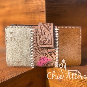 กระเป๋าคลัทช์หนังวัวแท้ทำมือดีไซน์หมวกขนสัตว์สีชมพูสวยดูดีมีหลายการใช้งานใหม่คลัทช์สไตล์ตะวันตก - Product Image 1