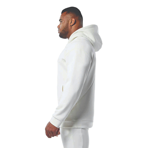 Sweat à capuche en coton épais pour hommes de luxe surdimensionné conçu sur mesure Logo brodé épais tissu français teint uni pour l'hiver - Product Image 3