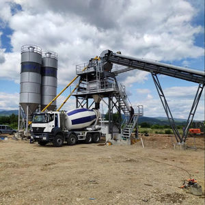 แยก240 M3/ชม. เครื่องผลิตคอนกรีตไฟฟ้าแบบอยู่กับที่เครื่องยนต์ PLC แบริ่งผลิตภาพสูง2ปี - Product Image 1