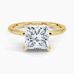 Trending 1ct Princess Cut Certified Lab Grown Diamond 14K Solitario de oro sólido Anillo de compromiso para hombres y mujeres Regalos de lujo - Product Image 1