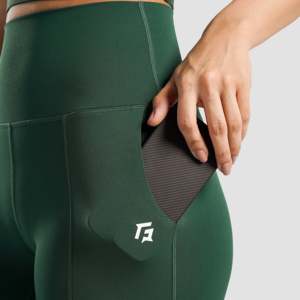 กางเกงออกกำลังกายทรงขาบานสีเขียวโมเมนตัม - Product Image 6