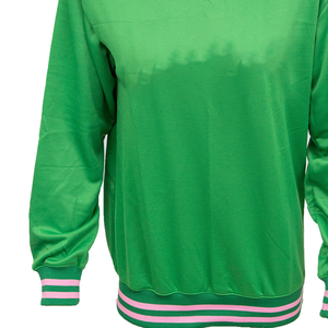 Verde hermandad de Mujeres de gran tamaño acanalado cuello redondo Streetwear Sudadera Mujer Sudadera con capucha transpirable sostenible mangas completas - Product Image 2