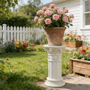 樹脂製ローマ風柱台座 - クラシックなヨーロッパスタイルのフラワースタンド（庭の装飾用）、結婚式の小道具用装飾柱 - Product Image 6