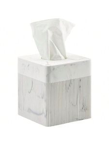 Boîte à mouchoirs décorative blanc lait support de boîte à mouchoirs en résine blanche élégante pour salle de bain chambre salon conception de boîte à mouchoirs moderne - Product Image 3