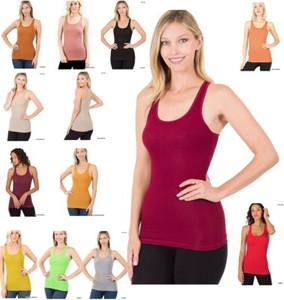 Débardeur en tricot côtelé 100% coton pour femmes, style décontracté à motif solide respirant - Product Image 5