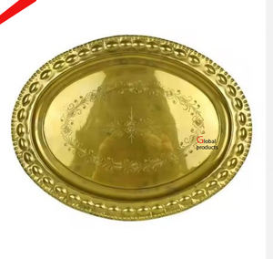 Bandeja de Servicio de Diseño Metálico con Acabado Dorado de Estilo Clásico para Hotel, Restaurante y Bar - Product Image 2