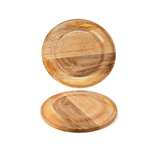 Indian Exporters' Custom Shaped Solid Wooden <b>Round</b> Dinner Charger Plates for <b>Table</b> Decor-Includes Metal <b>Cover</b> Condiments Bowls - Product Image 3