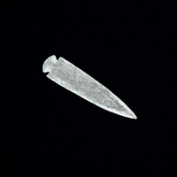 Tête de flèche grande pointe de flèche en Quartz clair fer de lance en cristal sculpté pour la décoration intérieure idée cadeau en cristal Unique