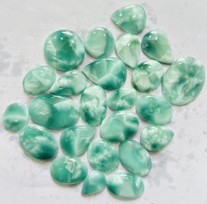 Cabujones de hemimorfita azul natural, cuentas ovaladas blancas y gemas redondas a granel, venta al por mayor, fabricación de collares, fabricación de joyas, collar, - Product Image 2