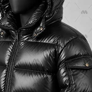 Doudoune brillante pour homme, légère, parka d'hiver à capuche zippée, manteau matelassé pour le ski et les loisirs - Product Image 6