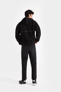 Sweat à capuche en coton avec fermeture éclair intégrale en polyester thermique personnalisé sweatshirts à capuche d'hiver pour hommes conçus sur mesure - Product Image 4