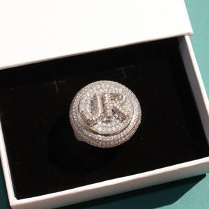 Modern GRA Certified VVS Round Moissanite Diamond 925 Silver Iced Out Hip Hop Ring para hombres Moda de lujo al mejor precio - Product Image 6