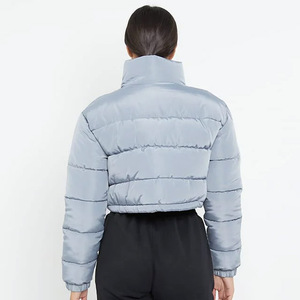 Chaqueta acolchada gris claro para mujer, cálida, gruesa, personalizada, abrigo de burbujas acolchada para mujer, chaqueta de invierno, abrigos negros, chaqueta acolchada para mujer - Product Image 3