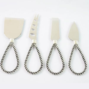 Esparcidor de queso Chapado en plata de acero inoxidable, cuchillo de queso con mango de palmera dorada de latón para vajilla y uso de vajilla para el hogar - Product Image 3