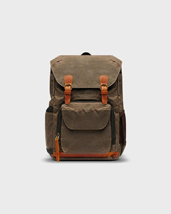 Sac à dos élégant et luxueux en cuir véritable et toile, souple, durable, unisexe, multi-poches, fermeture éclair, pour les voyages en plein air, la randonnée, l'école, le travail - Product Image 3