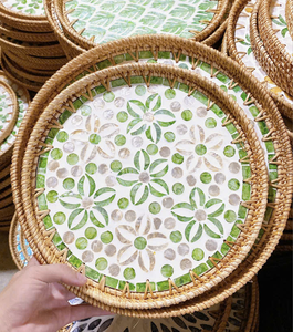 Bandeja de ratán hecha a mano Vietnam Durable Eco Home Organizador para el desayuno en la cama Servicio de té y uso decorativo - Product Image 1