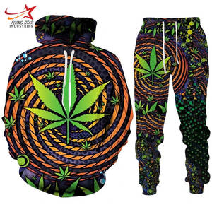 Chándal de gimnasio de moda nuevo al por mayor para hombre conjunto de pantalón con capucha polar estampado personalizado diseño informal para la temporada de invierno - Product Image 3