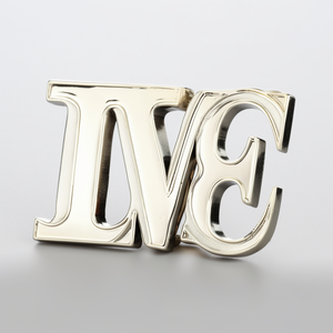 Boucle de ceinture lettre initiale alphabet de luxe lettre 3D personnalisée - Product Image 4