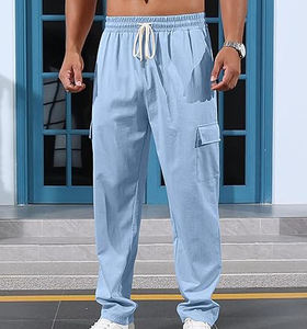 กางเกงและกางเกงสำหรับผู้ชายกางเกงผู้ชายผ้าย้อมสีล้วนป้องกันการยับ - Product Image 3