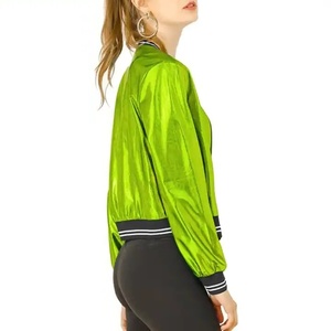 Blouson aviateur vert brillant de haute qualité pour femmes Long Street Wear respirant à la mode nouveau design vestes pour femmes - Product Image 4