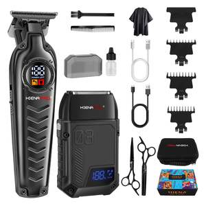 Kit de rasoir électrique sans fil professionnel avec tondeuse de précision, écran LED, double lame, étanche IPX7, lavable - Product Image 6