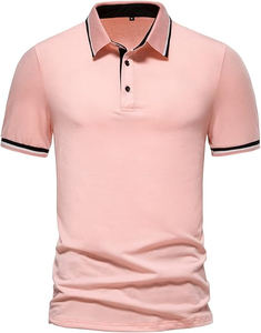 Camiseta Polo de golf regular de color sólido para hombre, camiseta Polo de hombre de talla grande de punto de algodón con estampado de logotipo personalizado - Product Image 3