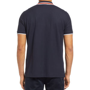 Polo de secado rápido para hombre al por mayor, jersey de manga corta ajustado personalizado, color sólido, antiarrugas y retráctil - Product Image 2