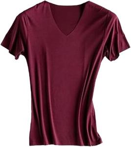 Camisetas de algodón 100% para hombre, patrón de letras, transpirable, de secado rápido, con cuello en V, ajuste Regular, tela de punto cómoda - Product Image 3