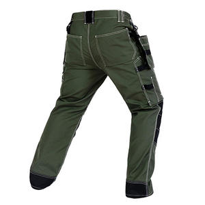 Men's Custom Design Heavy Duty Men's <b>Work</b> <b>Pants</b> Polyester Abrasion Resistant With Tool Pockets <b>Black</b> Gray Panels - Product Image 3