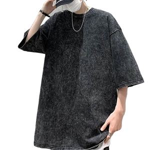 T-shirt vintage lavé à l'acide personnalisé pour hommes, poids lourd 250gsm 100% coton, épaule tombante, coupe oversize, séchage rapide, vente en gros - Product Image 1