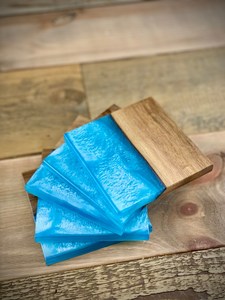 Wood and Resin Stone <b>Coaster</b> Set in Gift Box Stylish Handmade Homeware <b>Drink</b> <b>Coasters</b>, Perfect as Wedding Gifts, Corporate - Product Image 3