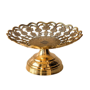 Cuenco de Pedestal de latón de alta calidad con acabado pulido grabado para mesa de cocina cuenco para servir vajilla cuenco - Product Image 5