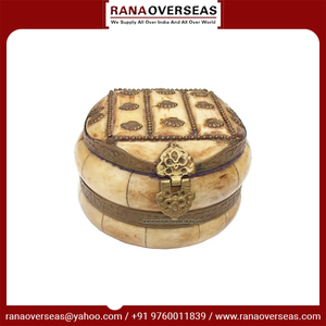 Boîte à bijoux en forme d'os Antique, boîte à souvenirs pour femmes et filles de forme ronde - Product Image 4