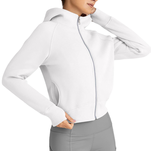 Sudadera Corta de Diseño Clásico, Estilo Casual Urbano, Hombros Caídos, Transpirable, Ecológica, Tejida, para Mujer - Product Image 3