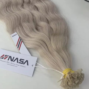 Meilleure vente Extensions de cheveux à pointe plate couleur blonde ondulée 16 pouces 100% cheveux vietnamiens vierges cheveux bruts - Product Image 1